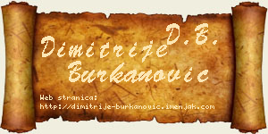 Dimitrije Burkanović vizit kartica